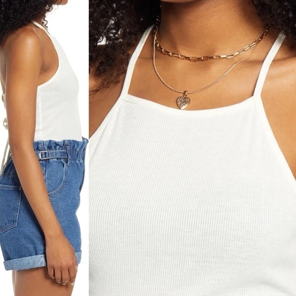 BP. - Ribbed Tie Back Crop Tank - Picture 3 of 7